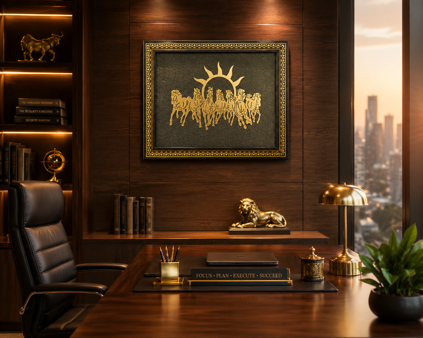 SacredKart 7 Horses on Raw Pyrite Frame