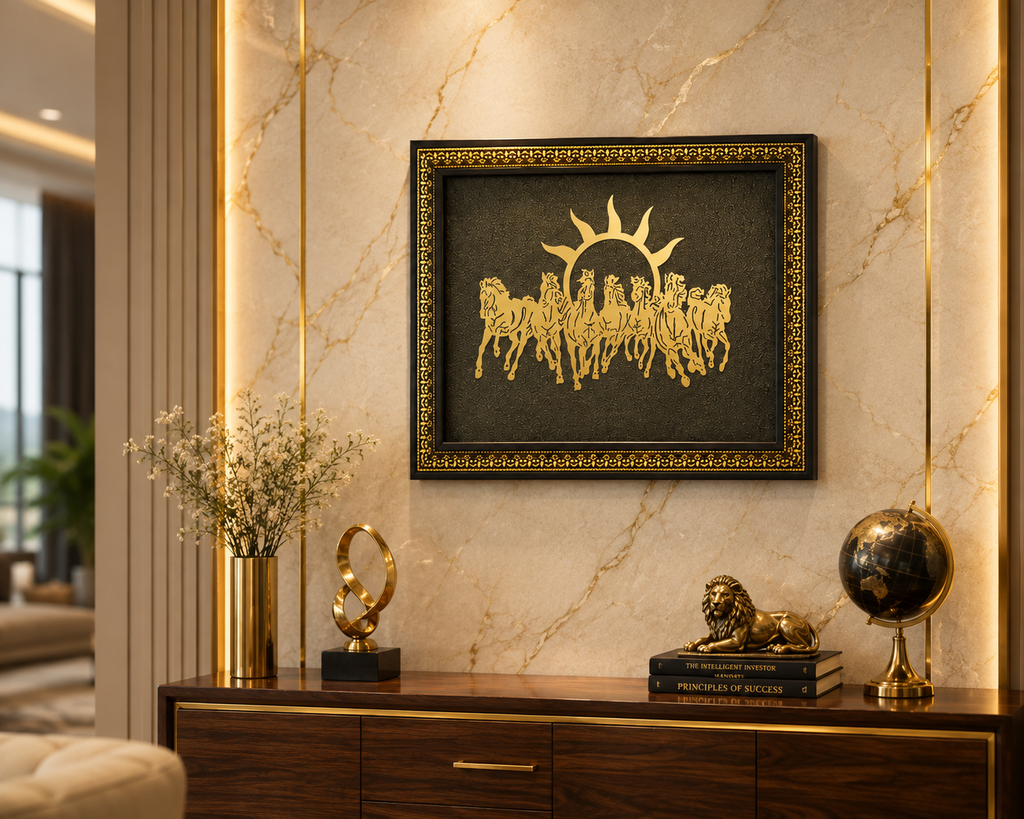 SacredKart 7 Horses on Raw Pyrite Frame