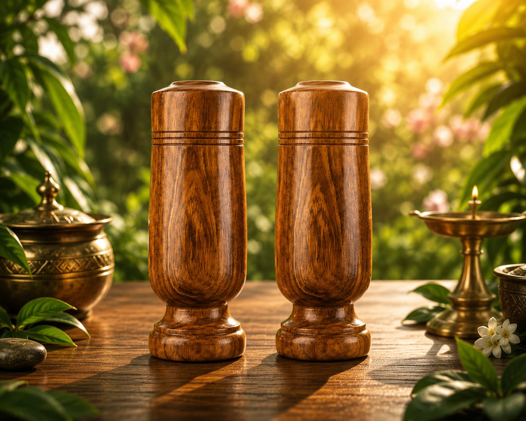 SacredKart VedaWood Herbal Handcrafted Wooden Drinkware (Pack of 2)