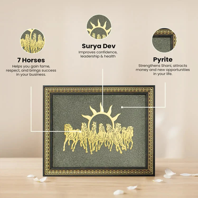 SacredKart 7 Horses on Raw Pyrite Frame