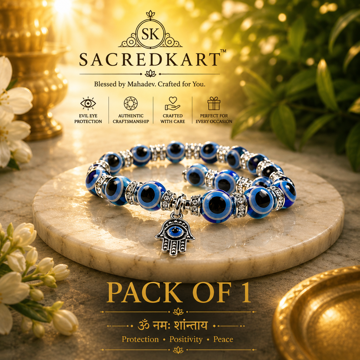 SacredKart Energized Evil Eye Protection Bracelet
