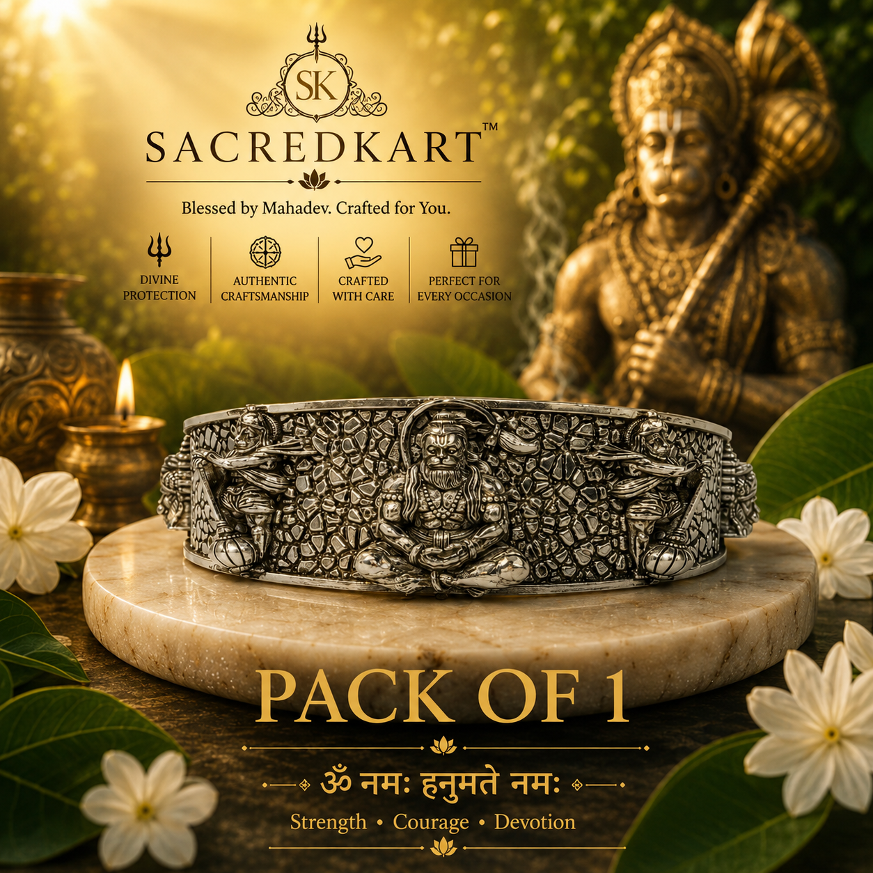 Hanumanji Maharaj Kada Bracelet For Men